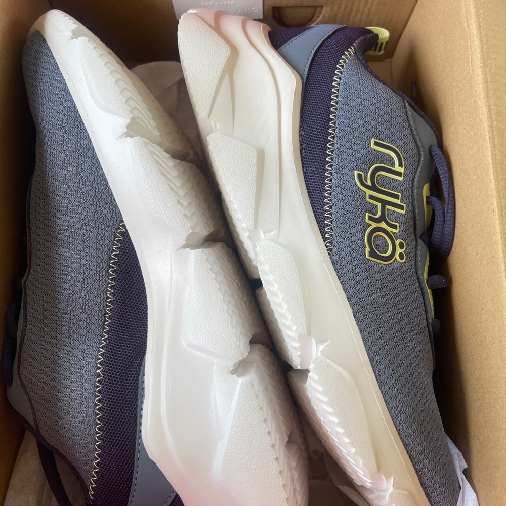 Ryka Men's or Women’s Gray and Yellow Mesh Athletic Sneakers